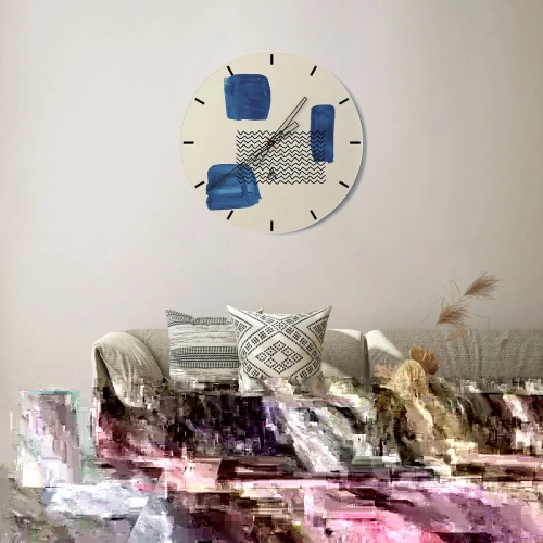 Relógio de parede - Relógio em vidro - Quarteto abstrato - 40x40 cm