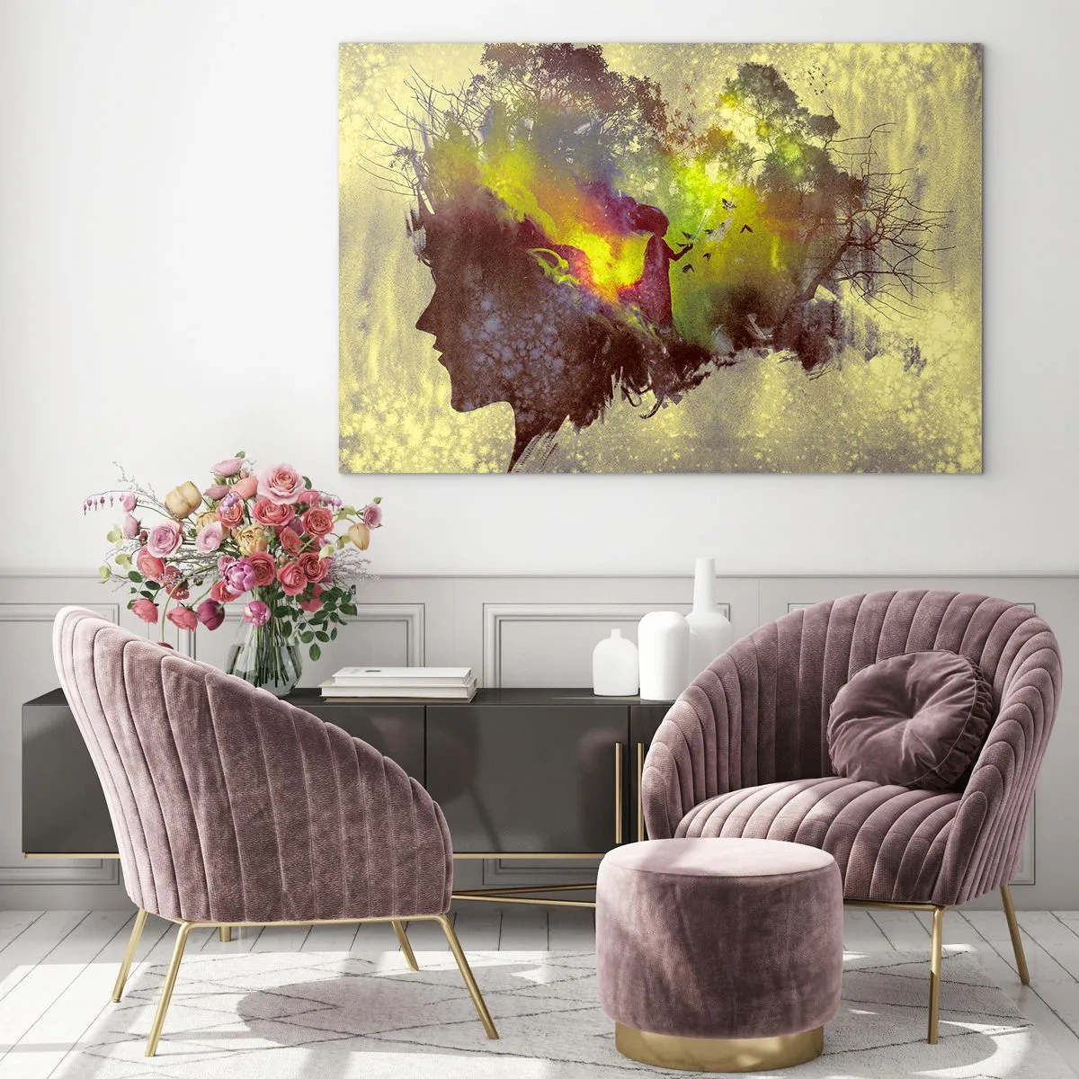 Quadro em vidro - Mãe Natureza - 100x70 cm