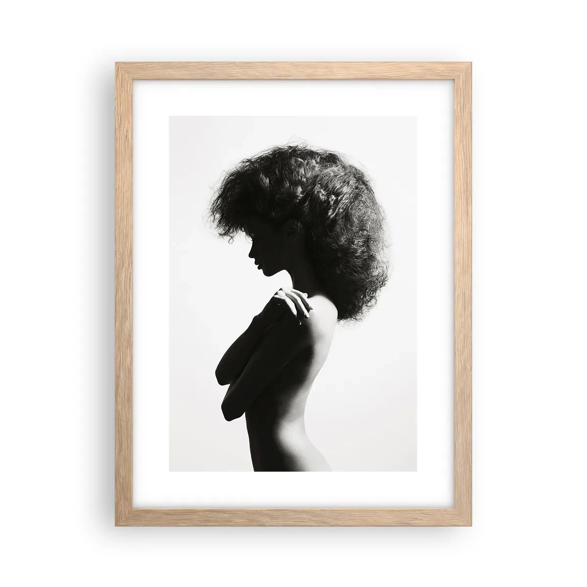 Pôster com moldura de carvalho claro - Como uma flor em um caule fino - 30x40 cm