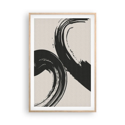 Pôster com moldura de carvalho claro - Varrer e circular - 61x91 cm