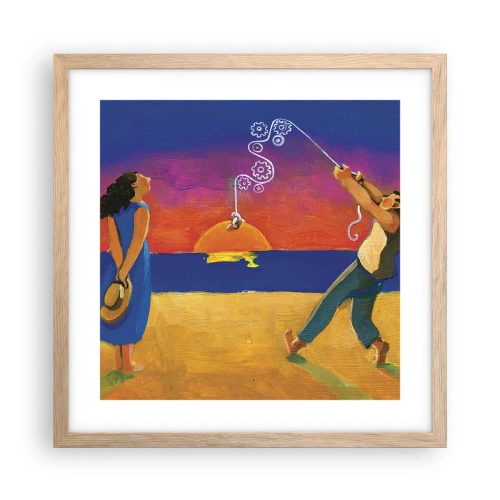 Pôster com moldura de carvalho claro - Mais do que uma estrela do céu - 40x40 cm