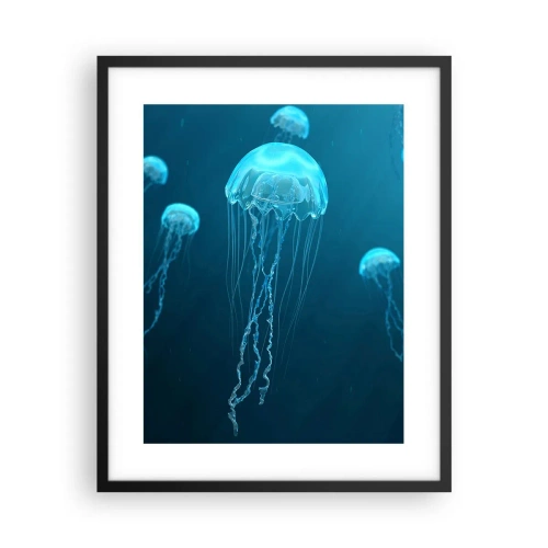 Pôster com moldura preta - Dança do oceano - 40x50 cm