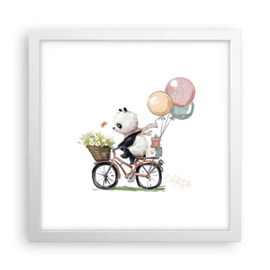 Pôster em moldura branca - Dia feliz  - 30x30 cm