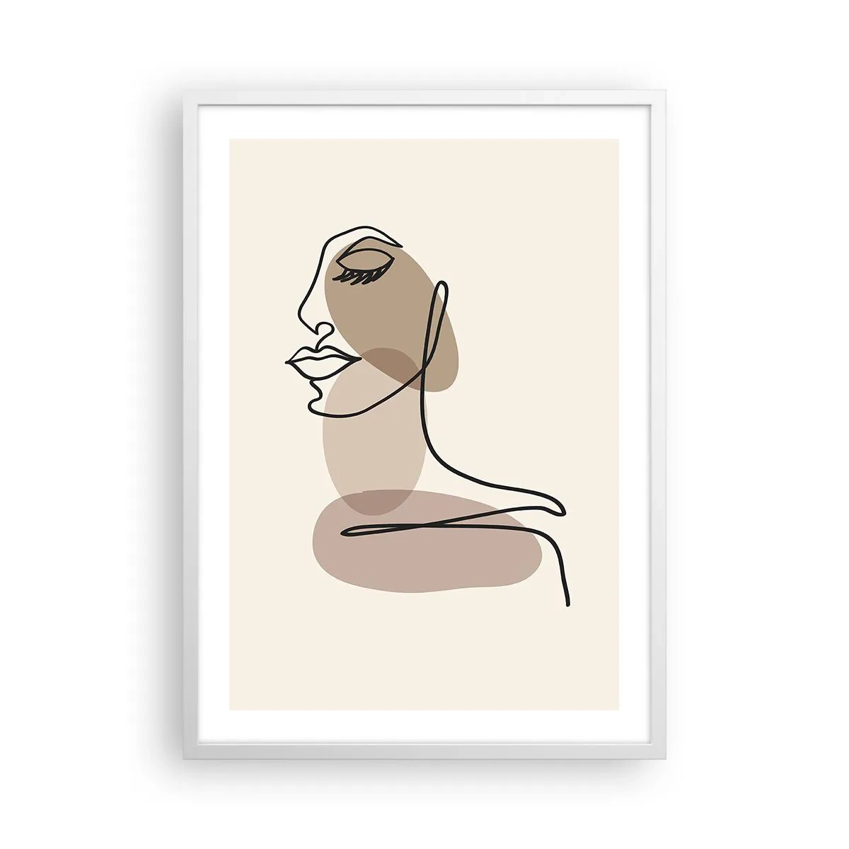 Pôster em moldura branca - Ouvindo-se a si própria - 50x70 cm