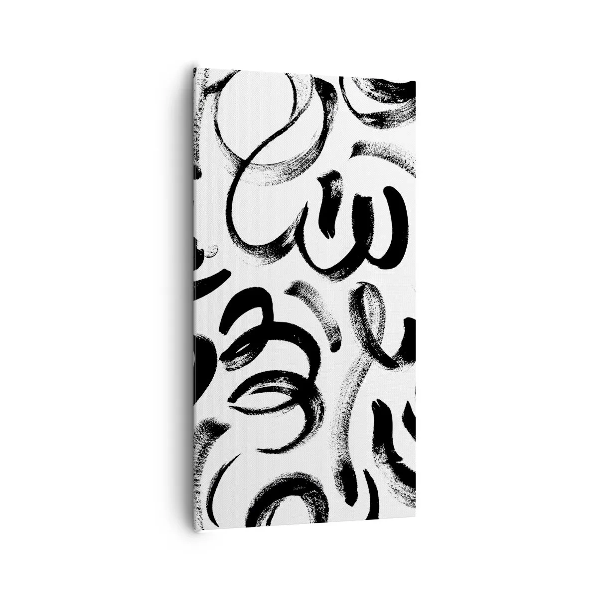 Quadro em tela - Preto sobre branco - 65x120 cm
