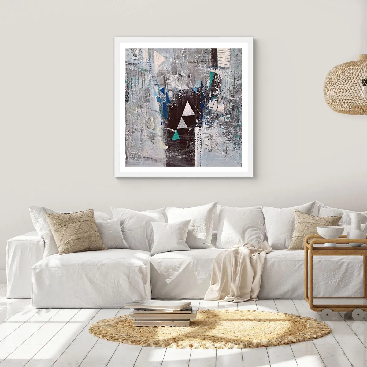 Pôster em moldura branca - A ordem superior dos triângulos - 40x40 cm