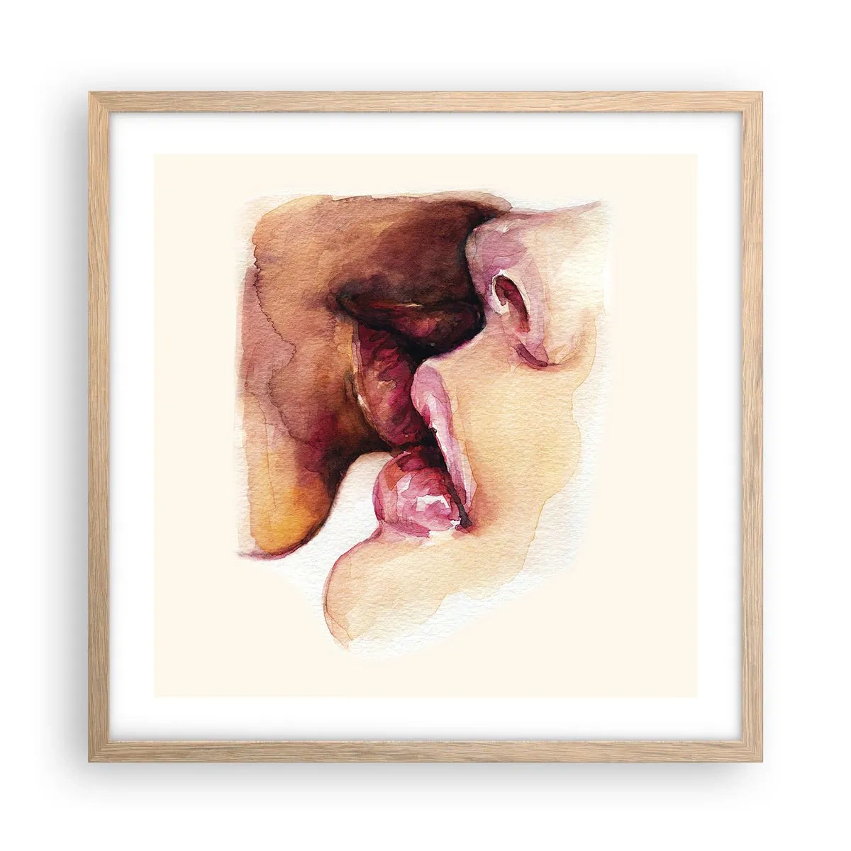 Pôster com moldura de carvalho claro - Como a noite e o dia, a terra e o céu - 50x50 cm