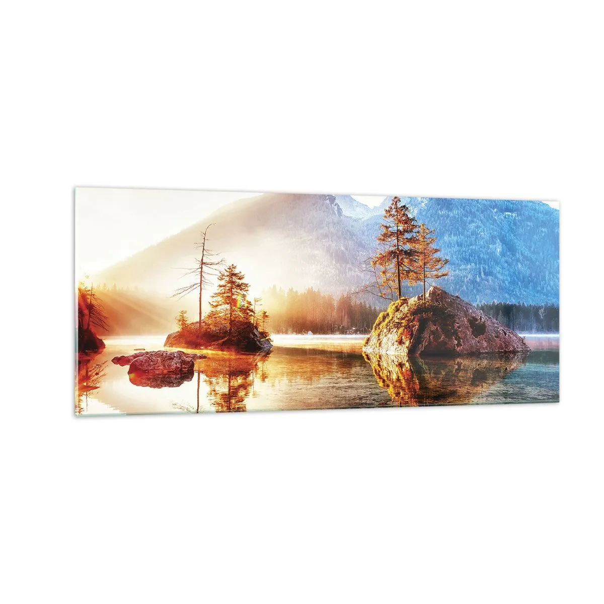 Quadro em vidro - A natureza sob uma nova luz - 100x40 cm