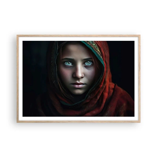 Pôster com moldura de carvalho claro - Princesa oriental - 100x70 cm