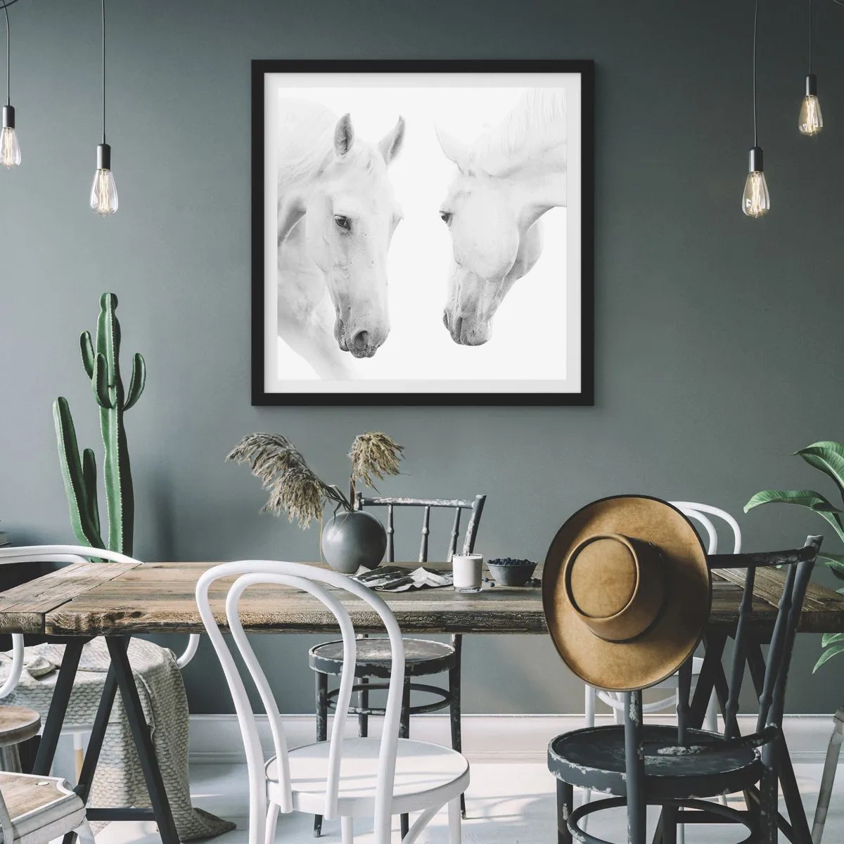 Pôster com moldura preta - Será amizade...? - 40x40 cm