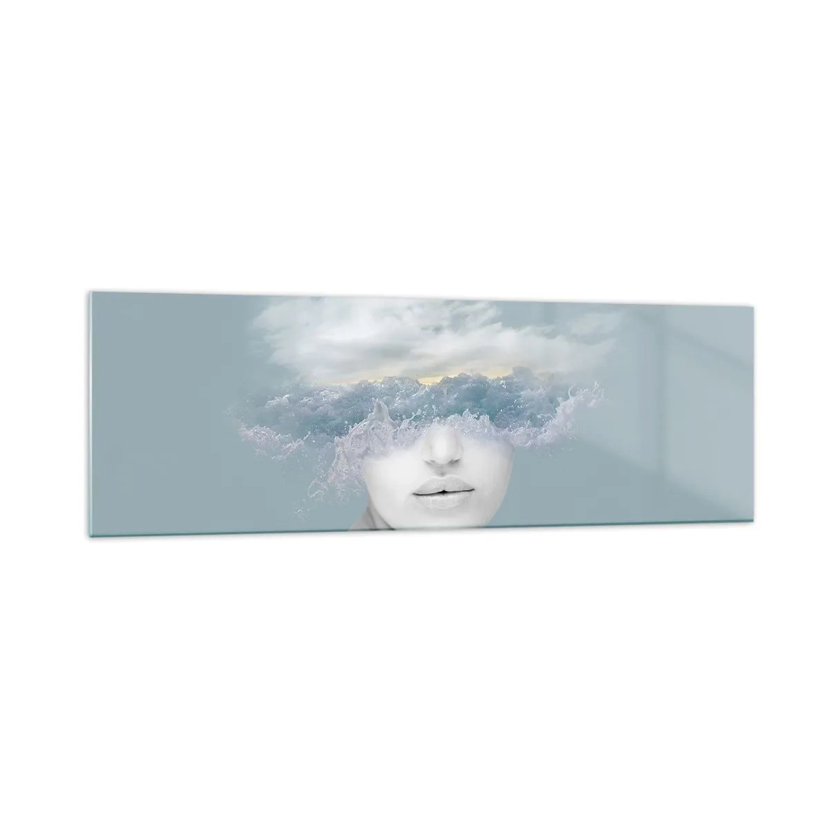 Quadro em vidro - Com a cabeça nas nuvens - 160x50 cm