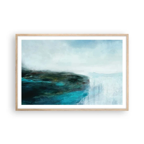 Pôster com moldura de carvalho claro - Abstração náutica - 91x61 cm