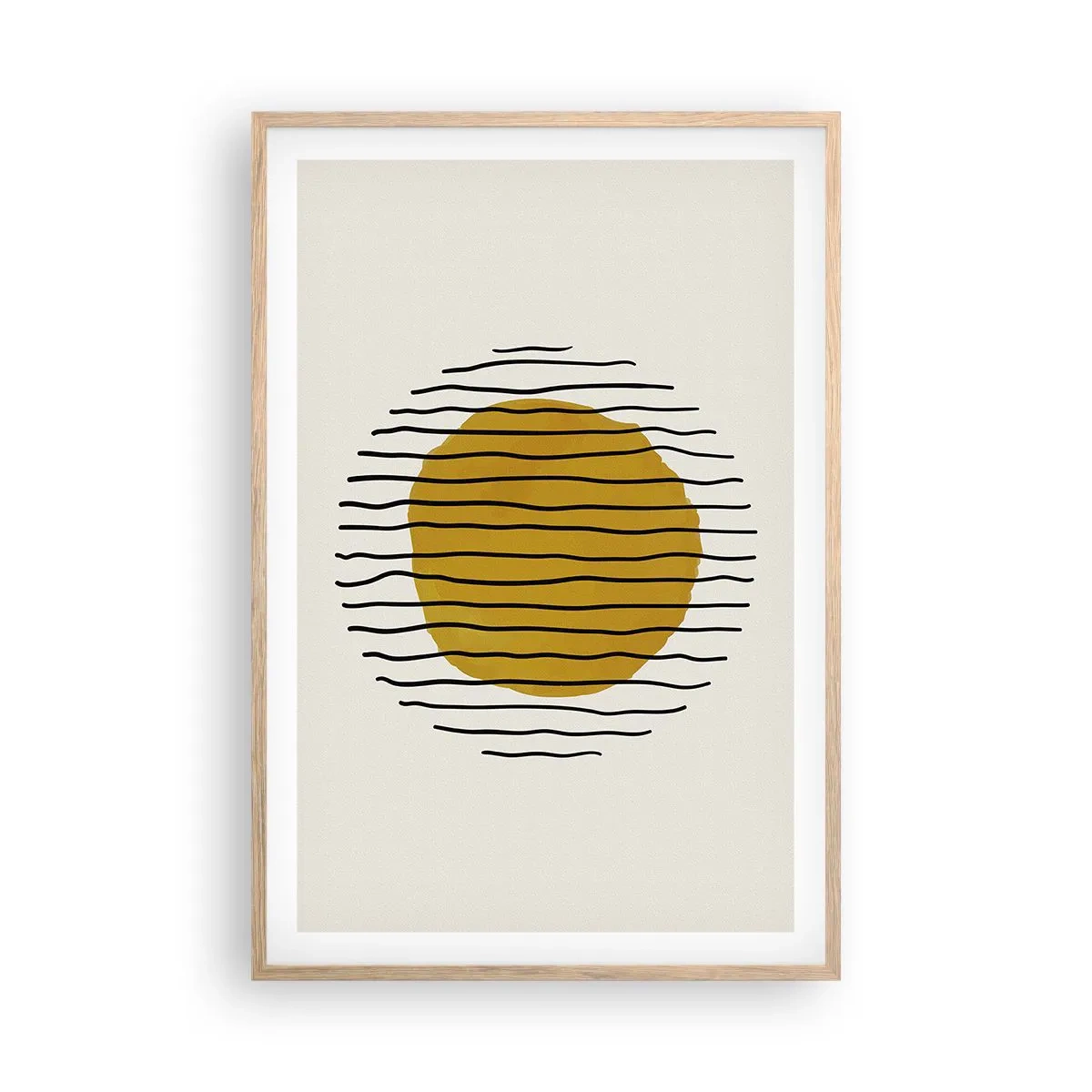 Pôster com moldura de carvalho claro - Abstração a tremer com o calor - 61x91 cm