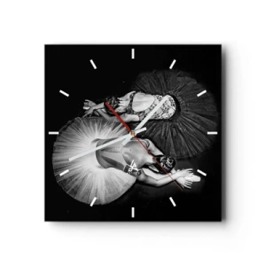 Relógio de parede - Relógio em vidro - Jin e yang – o equilíbrio perfeito - 30x30 cm