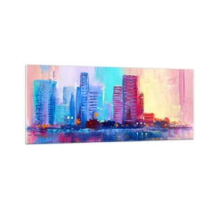Quadro em vidro - Banhada em cores - 100x40 cm