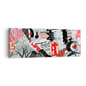 Quadro em tela - Colagem hipster - 140x50 cm
