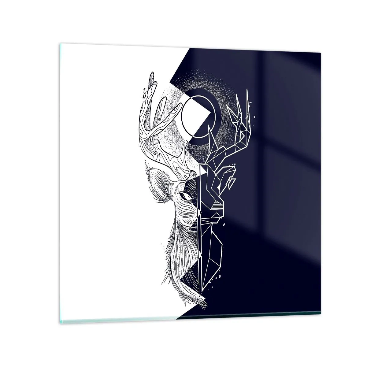 Quadro em vidro - Luta e unidade dos opostos - 40x40 cm