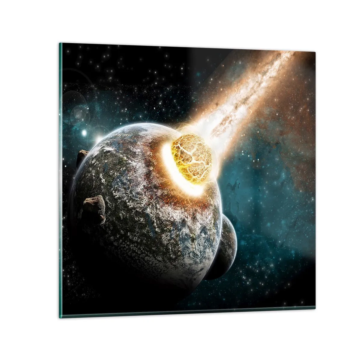 Quadro em vidro - Extinção ou nascimento? - 30x30 cm