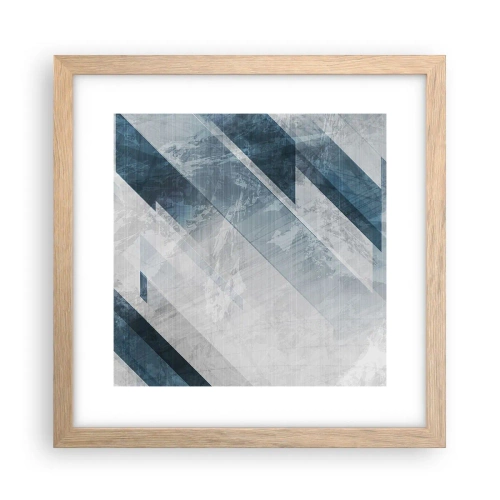 Pôster com moldura de carvalho claro - Arte espacial – movimento cinzento - 30x30 cm