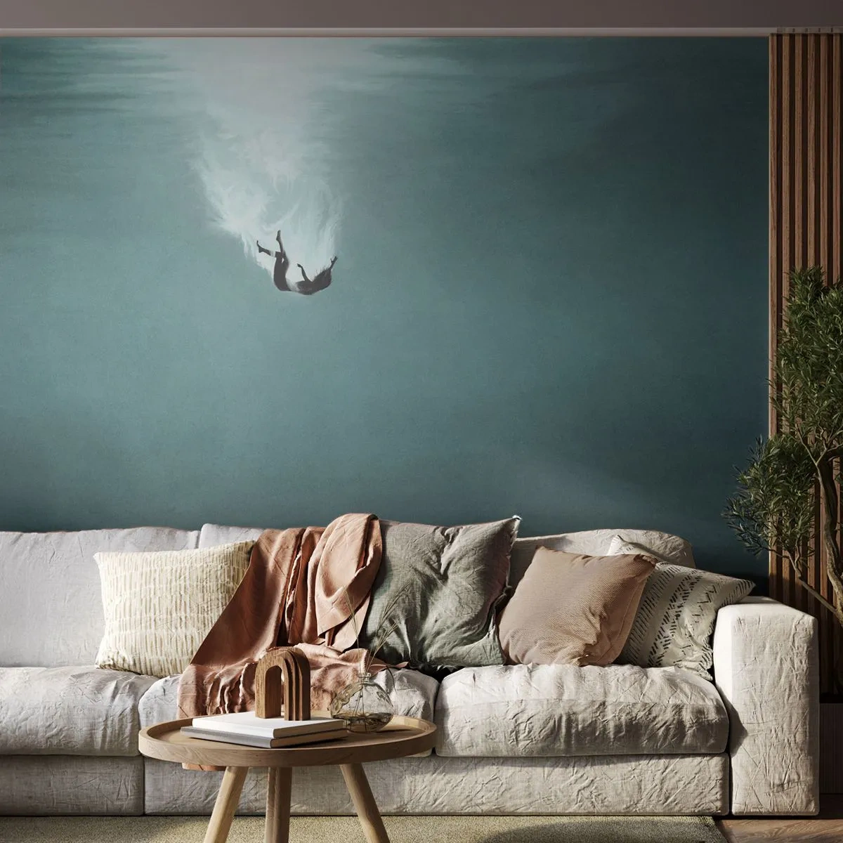 Papel de Parede Standard Eco - Nos braços do oceano - Água, Minimalismo, Embaixo da agua - 150x105 cm