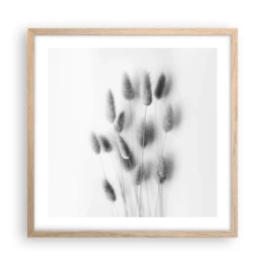 Pôster com moldura de carvalho claro - Grama fofa - 50x50 cm