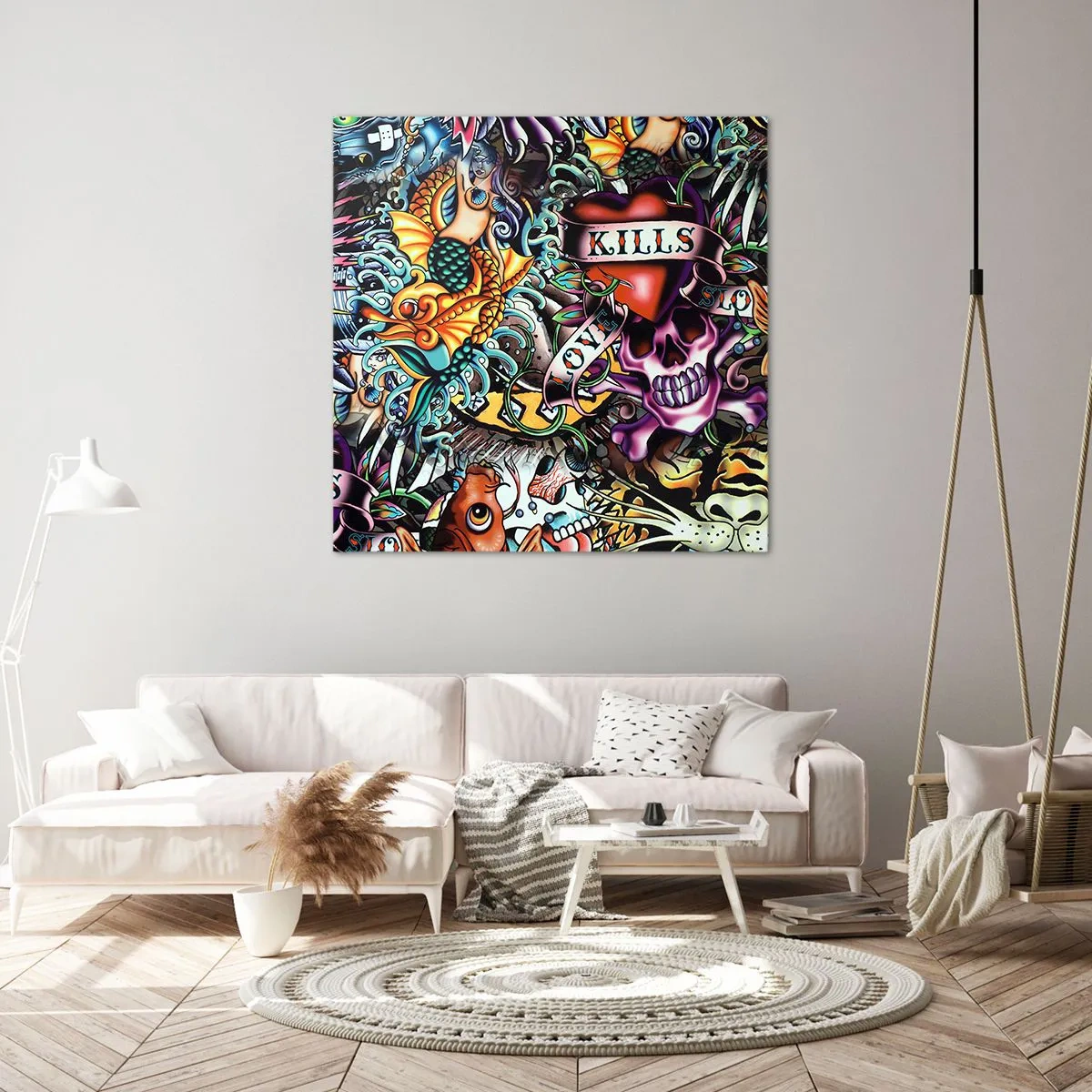 Quadro em tela - O sonho do tatuador - 60x60 cm