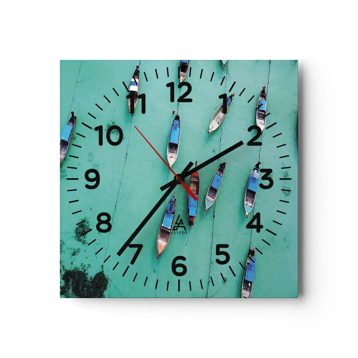 Relógio de parede - Relógio em vidro - Na alegre expectativa - 40x40 cm
