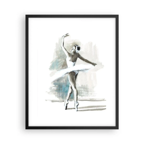 Pôster com moldura preta - Encantada num cisne - 40x50 cm