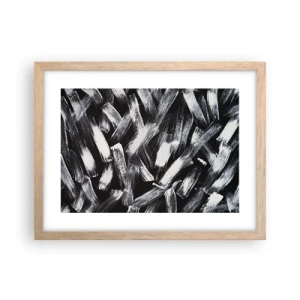 Pôster com moldura de carvalho claro - Abstração no espírito industrial - 40x30 cm