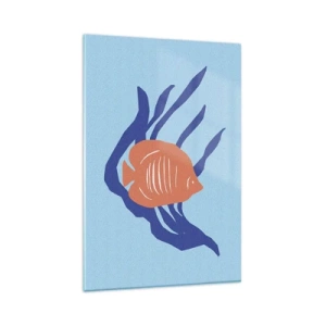 Quadro em vidro - Habitante das águas de coral - 80x120 cm
