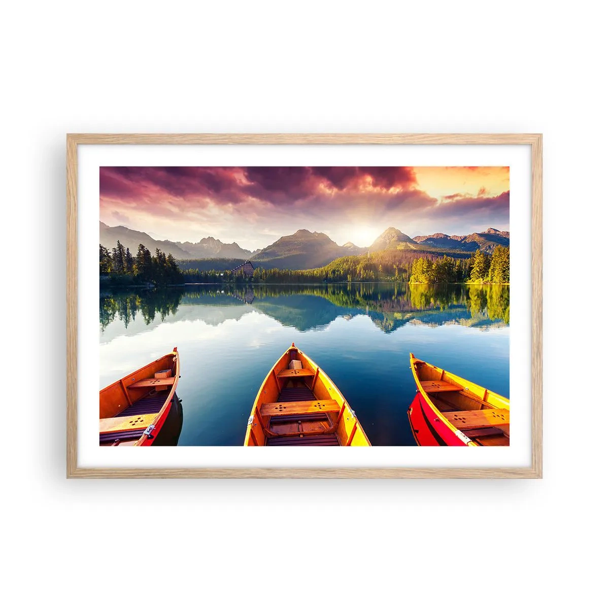 Pôster com moldura de carvalho claro - Nada contra a natureza - 70x50 cm