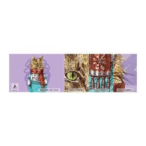 Amostra de papel de parede Premium Canvas - Gato não só de botas - Abstração, Gato, Suéter de lã - 100x30 cm