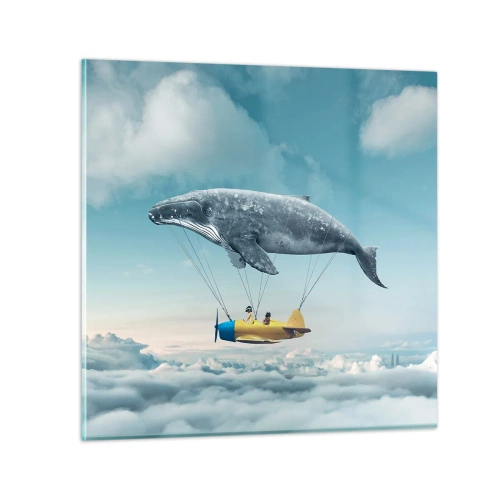 Quadro em vidro - Por que não? - 50x50 cm