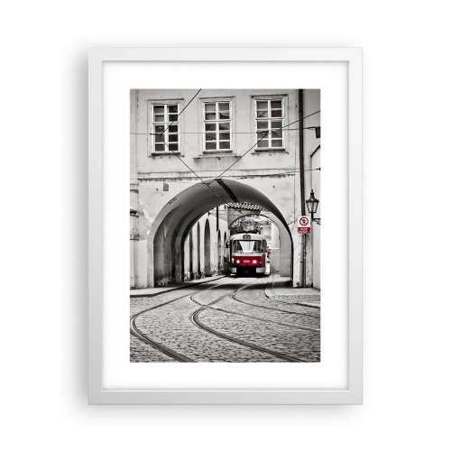 Pôster em moldura branca - Através do labirinto urbano - 30x40 cm