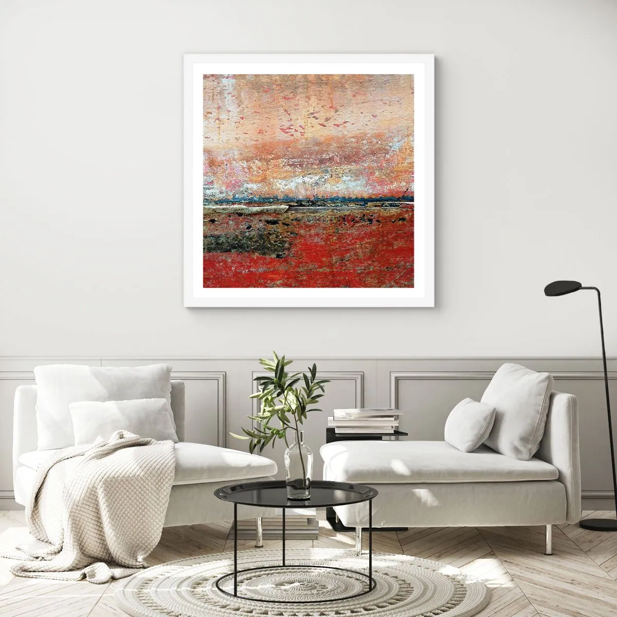 Pôster em moldura branca - Talvez seja o mar - 60x60 cm