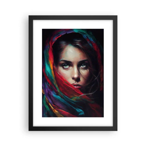Pôster com moldura preta - Mistério de olhos verdes - 30x40 cm