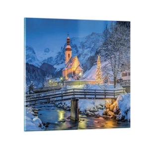 Quadro em vidro - O Espírito do Natal - 30x30 cm