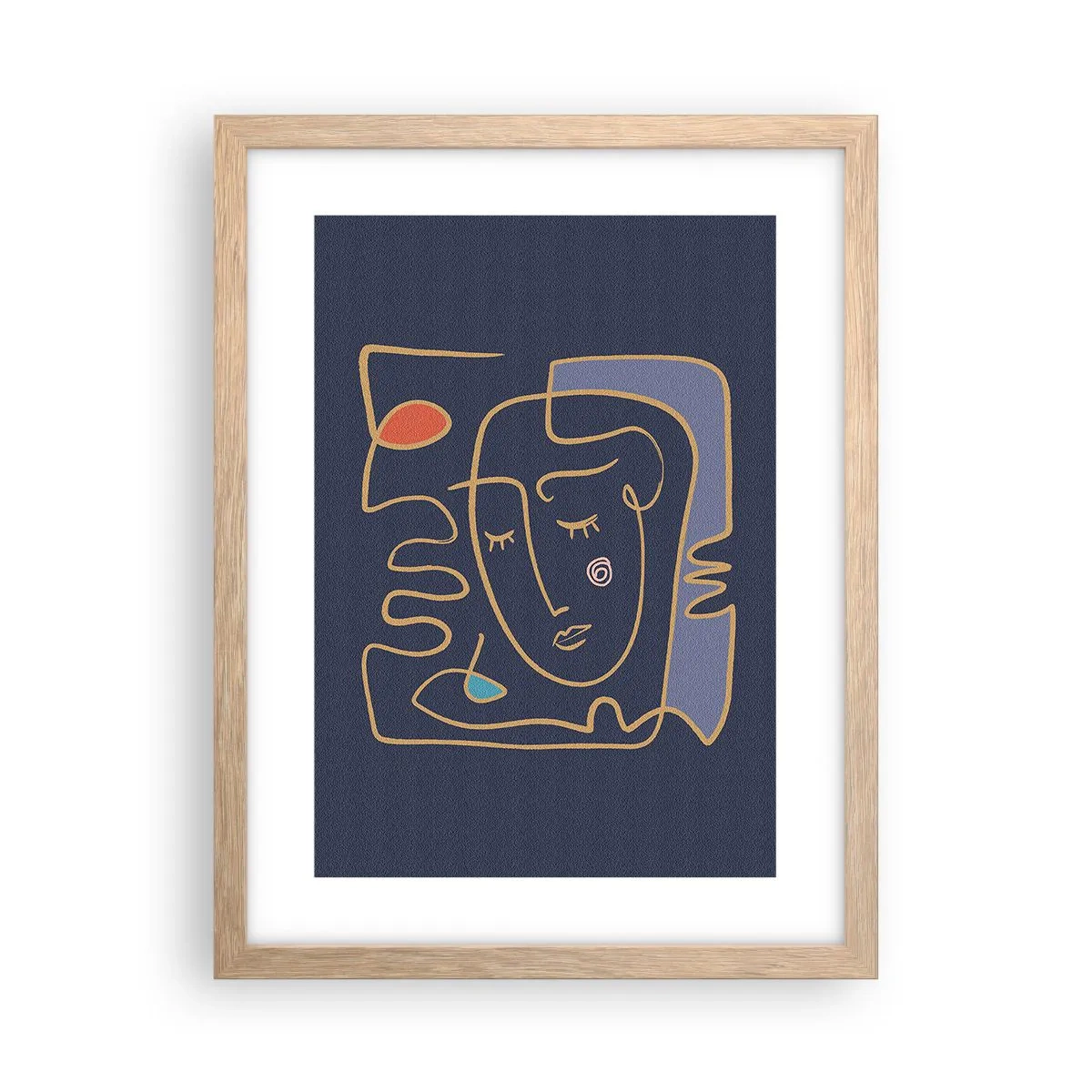 Pôster com moldura de carvalho claro - Nos pensamentos - 30x40 cm