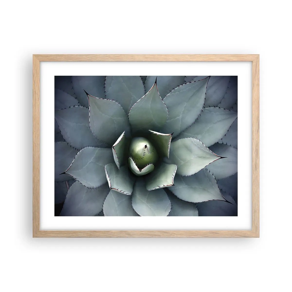 Pôster com moldura de carvalho claro - Atrai e adverte - 50x40 cm