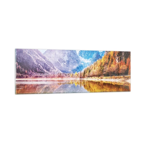 Quadro em vidro - E nas montanhas é outono - 90x30 cm