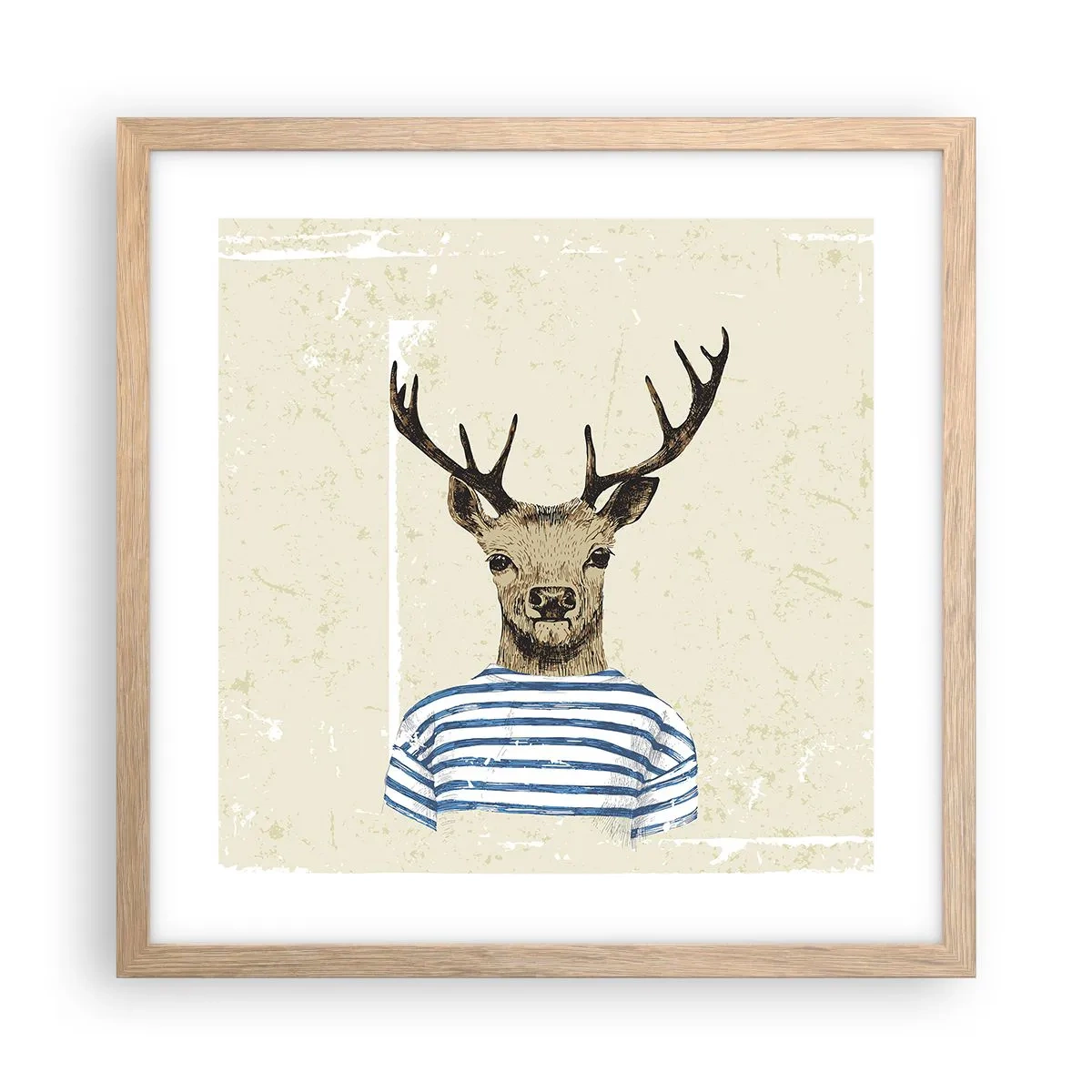 Pôster com moldura de carvalho claro - Porque eu gosto de camisas listradas! - 40x40 cm