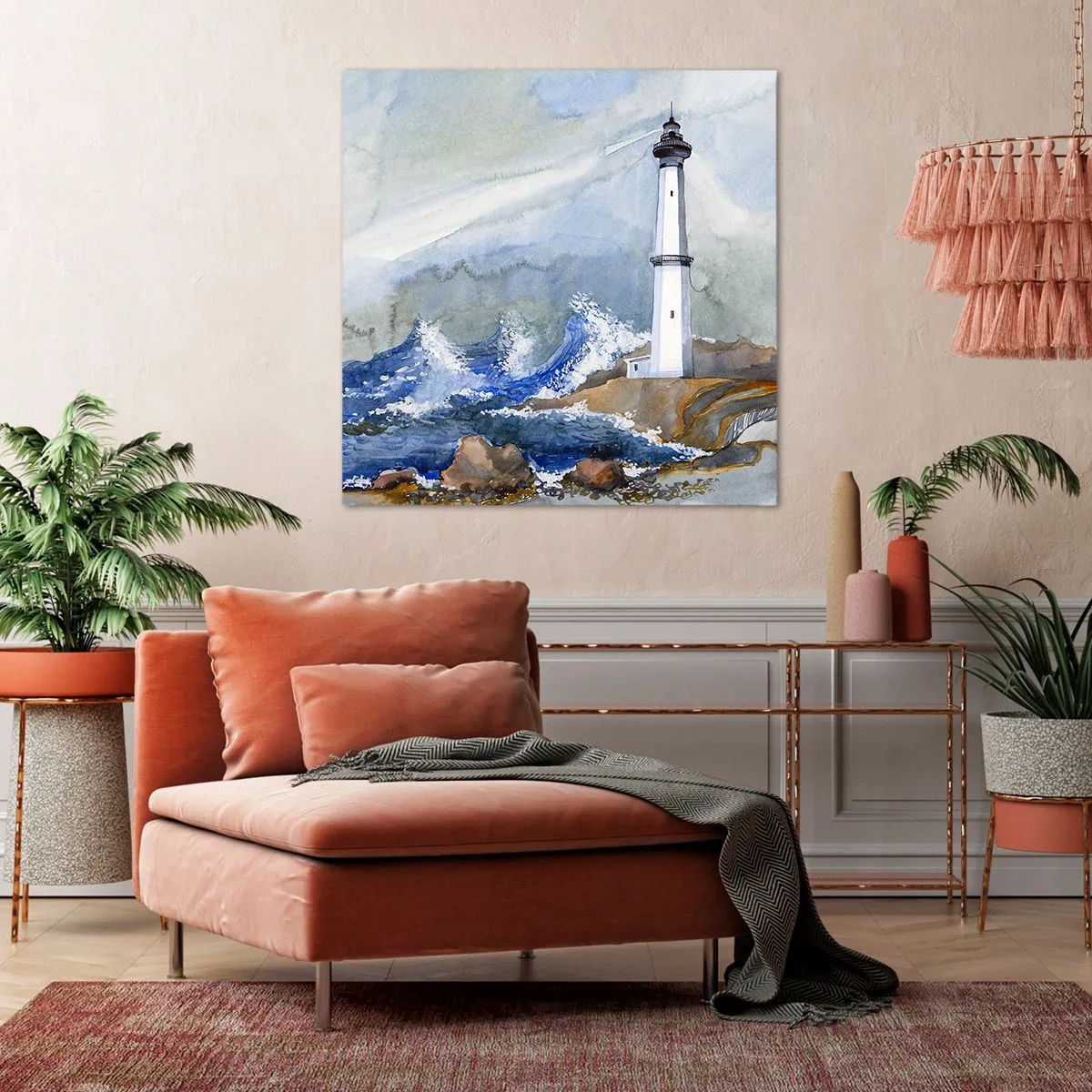 Quadro em tela - Contra as trevas e a tempestade - 70x70 cm