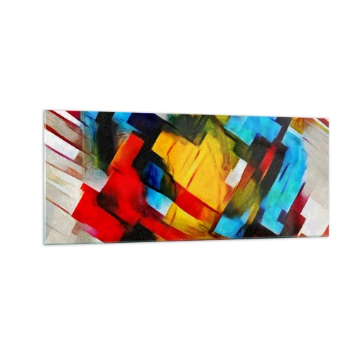 Quadro em vidro - Camadas multicoloridas - 100x40 cm