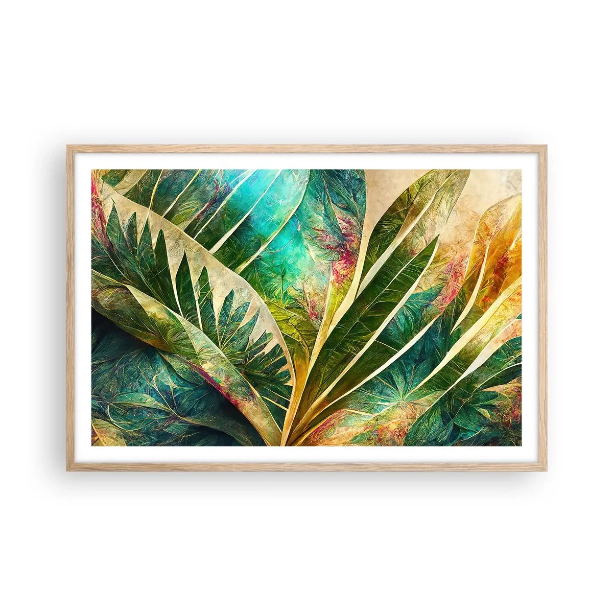 Pôster com moldura de carvalho claro - As cores dos trópicos - 91x61 cm