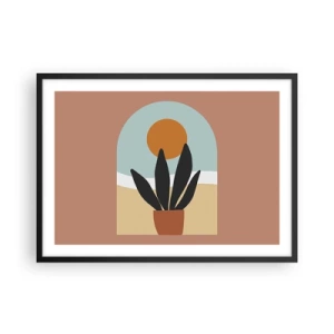 Pôster com moldura preta - Pequenas alegrias - 70x50 cm