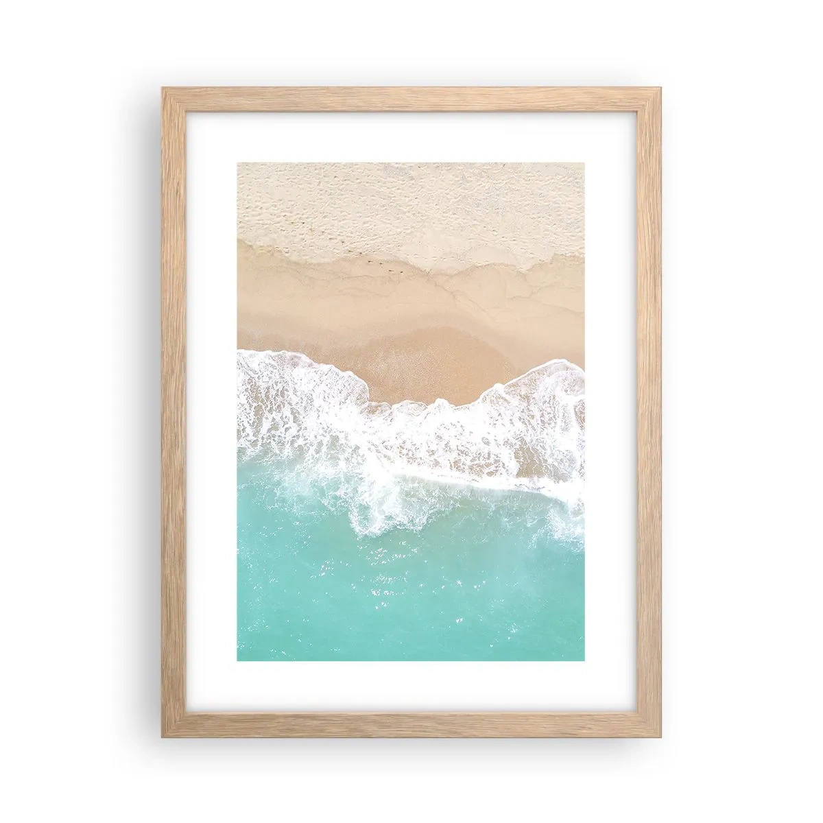 Pôster com moldura de carvalho claro - Toque carinhoso - 30x40 cm