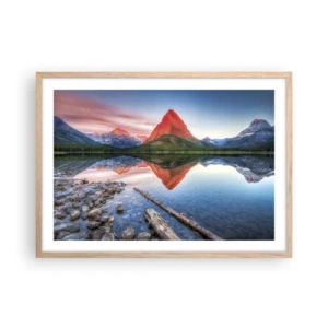 Pôster com moldura de carvalho claro - Calor e frio - 70x50 cm