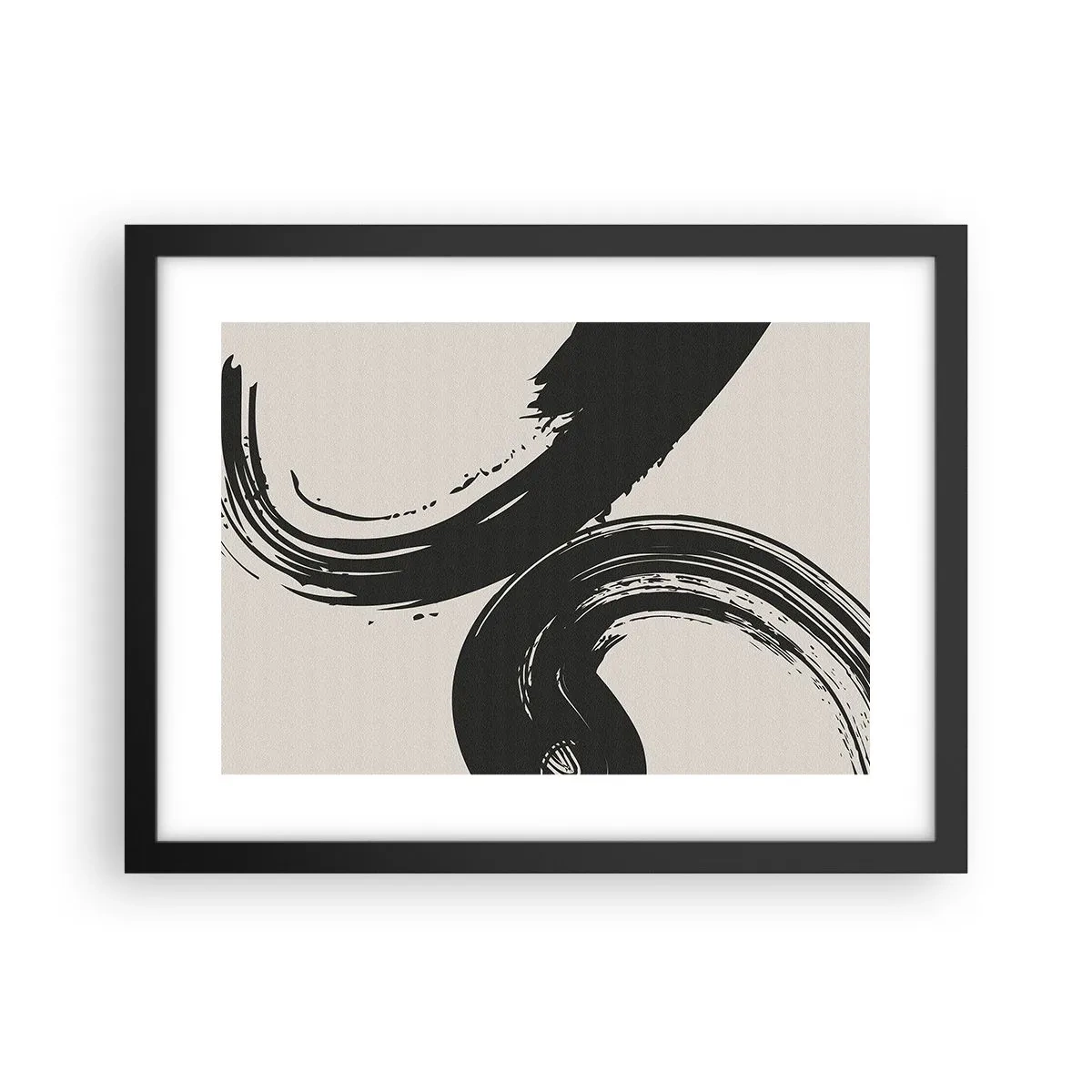 Pôster com moldura preta - Varrer e circular - 40x30 cm