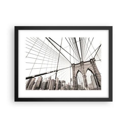 Pôster com moldura preta - Catedral de Nova York - 40x30 cm
