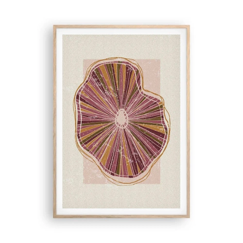 Pôster com moldura de carvalho claro - Abstração radiante - 70x100 cm
